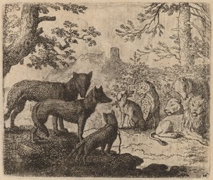Reynards slægtninge plæderer for ham, sandsynligvis ca. 16451656. af Allart van Everdingen