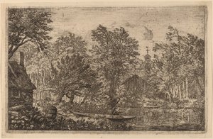 Skift ved en flodbred, sandsynligvis ca. 16451656. af Allart van Everdingen