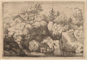 Skift under en kløvet klippe, sandsynligvis ca. 16451656. af Allart van Everdingen