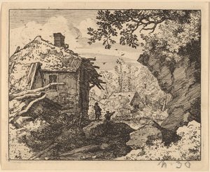 Halmhytte set bagfra, formentlig ca. 16451656. af Allart van Everdingen
