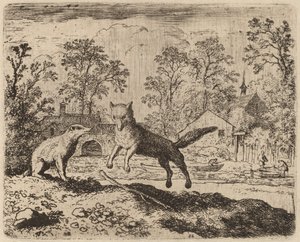 Grævlingen pålægger Reynard en bod, sandsynligvis ca. 16451656.