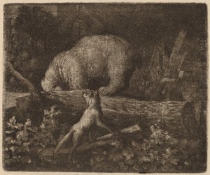 Den fangede bjørn, sandsynligvis ca. 16451656. af Allart van Everdingen