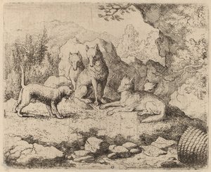 Katten sendt som budbringer, sandsynligvis ca. 16451656. af Allart van Everdingen