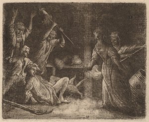 Katten fanget og slået, sandsynligvis ca. 16451656. af Allart van Everdingen
