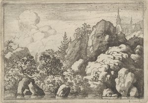 Kirken på Bakken, 1600-tallet. af Allart van Everdingen