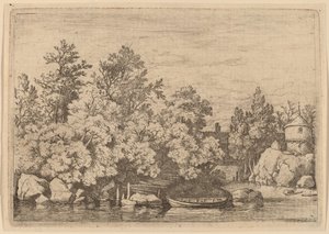 Cudgel Dam og Covered Bridge, sandsynligvis ca. 16451656. af Allart van Everdingen