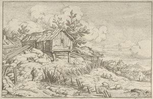 Manden nær indgangen til den ruinøse hæk, 1600-tallet. af Allart van Everdingen