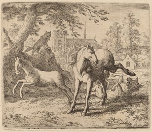 Hoppen og ulven, sandsynligvis ca. 16451656. af Allart van Everdingen