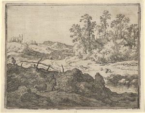 Hyrden og Lammet, 1600-tallet. af Allart van Everdingen