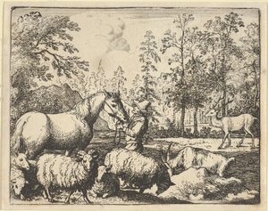 Historien om hesten, der vil hævn på hjorten, 1650-75. af Allart van Everdingen
