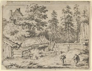 De tre hytter, 1600-tallet. af Allart van Everdingen