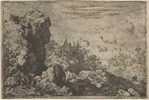 De tre rejsende ved foden af High Rock, 1600-tallet. af Allart van Everdingen