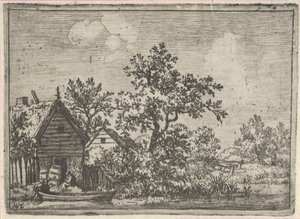 De to tønder før en hytte, 1600-tallet. af Allart van Everdingen