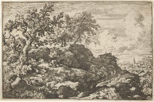 De to bønder, der sidder på bakken, 1600-tallet. af Allart van Everdingen