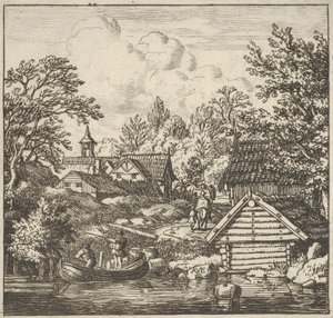 Prammens losning, 1600-tallet. af Allart van Everdingen