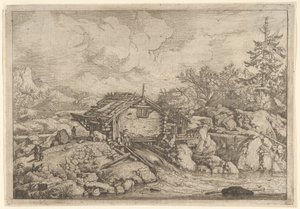 Vandmøllen, 1600-tallet. af Allart van Everdingen