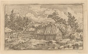 To Bjælker, der flyder i Vandet, sandsynligvis ca. 16451656. af Allart van Everdingen