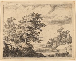 Winding River af Allart van Everdingen