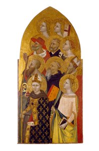 Hellige og engle, ca. 1360-70 (tempera og bladguld på panel)