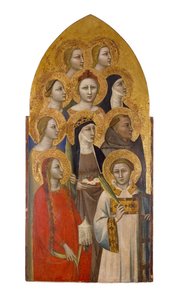 Hellige og engle, ca. 1370 (tempera og bladguld på træ)