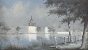 Moaten ved Mandalay i måneskin, 1924 (wc på papir)