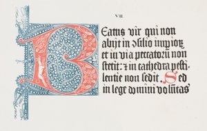 Litografiens kunst: Psalter - Initial B, plade VIII af Alois Senefelder