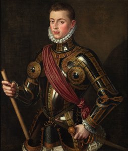 Spansk:  Don Juan de Austria armado Don Juan af Østrig bevæbnet af Alonso Sánchez Coello