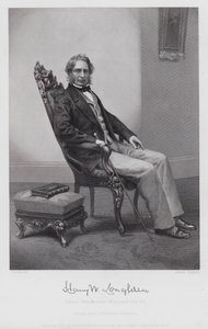 Henry Wadsworth Longfellow (gravering) af Alonzo (after) Chappel
