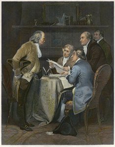 Udarbejdelse af uafhængighedserklæringen i 1776 af Alonzo Chappel