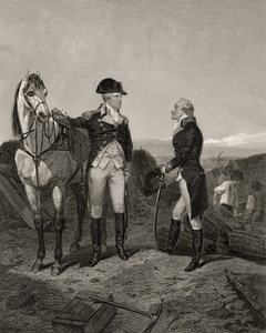 Første møde mellem George Washington og Alexander Hamilton, fra 