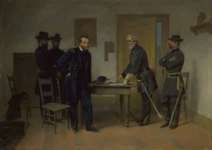 Lee overgiver sig til Grant ved Appomattox af Alonzo Chappel