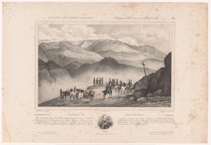 Soldater på tærsklen til slaget ved Montenotte og portræt af Amédée Emmanuel François Laharpe Combat de Montenotte (12. april 1796) (titel på objekt) Erindringer om den franske hær (serietitel) Souvenirs des armées françaises (Campaigns d