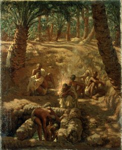 Berbers at an Oasis Well (olie på lærred) af Alphonse Etienne Dinet