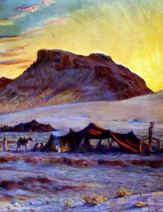Gruppe af arabiske nomader i ørkenen. af Nasreddine Dinet (Alphonse-Étienne Dinet). 1861 1929. en fransk orientalistisk maler 1918 af Alphonse Etienne Dinet