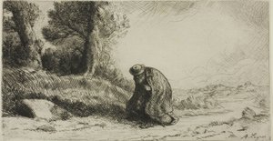 En vagabond, der går langs en bane af Alphonse Legros