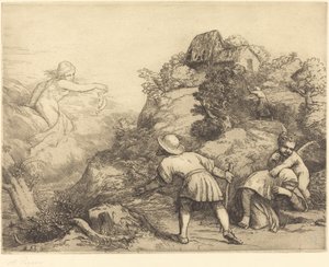 Allegori om bonden og formuen: Allegorisk emne af Alphonse Legros