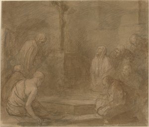 Ved foden af korset. af Alphonse Legros