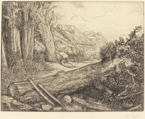 Hos Træhuggeres Hjem Chez les bucherons. af Alphonse Legros