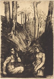 Badende Badegæster. af Alphonse Legros