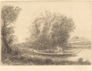 Bend in the River (Un coin de riviere) af Alphonse Legros