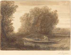 Bøj i floden Un coin de riviere. af Alphonse Legros