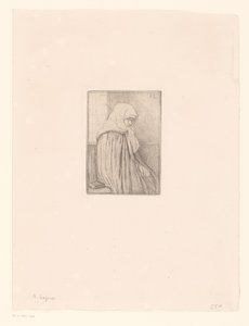 Bretonsk kvinde med tørklæde af Alphonse Legros