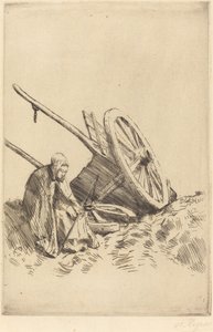 Broken Cart Den ødelagte vogn. af Alphonse Legros