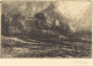 Chailli set i en storm Chailli: stormeffekt. af Alphonse Legros