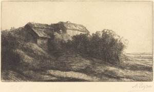 Sommerhus på en bakkeskråning af Alphonse Legros