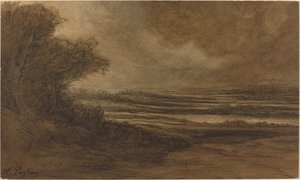 Landskabet i Bourgogne [recto]. af Alphonse Legros