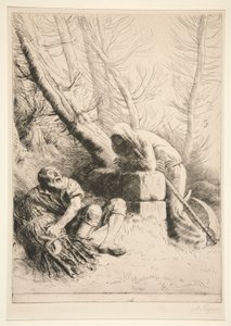 Døden og Skovhuggeren af Alphonse Legros