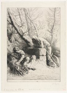 Døden og skovhuggeren, 1881. af Alphonse Legros