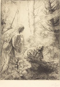 Døden og Skovhuggeren, 2. plade La mort et le bucheron. af Alphonse Legros