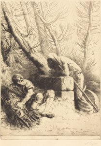 Døden og skovhuggeren, 4. plade (La mort et le bucheron) af Alphonse Legros